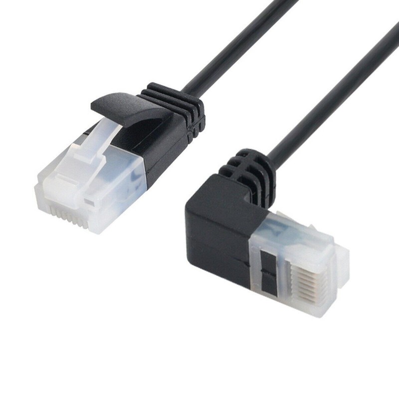 Ultra Slim Cat6 Ethernet Cable RJ45 Down Angled to Straight UTP Network Cable gallery