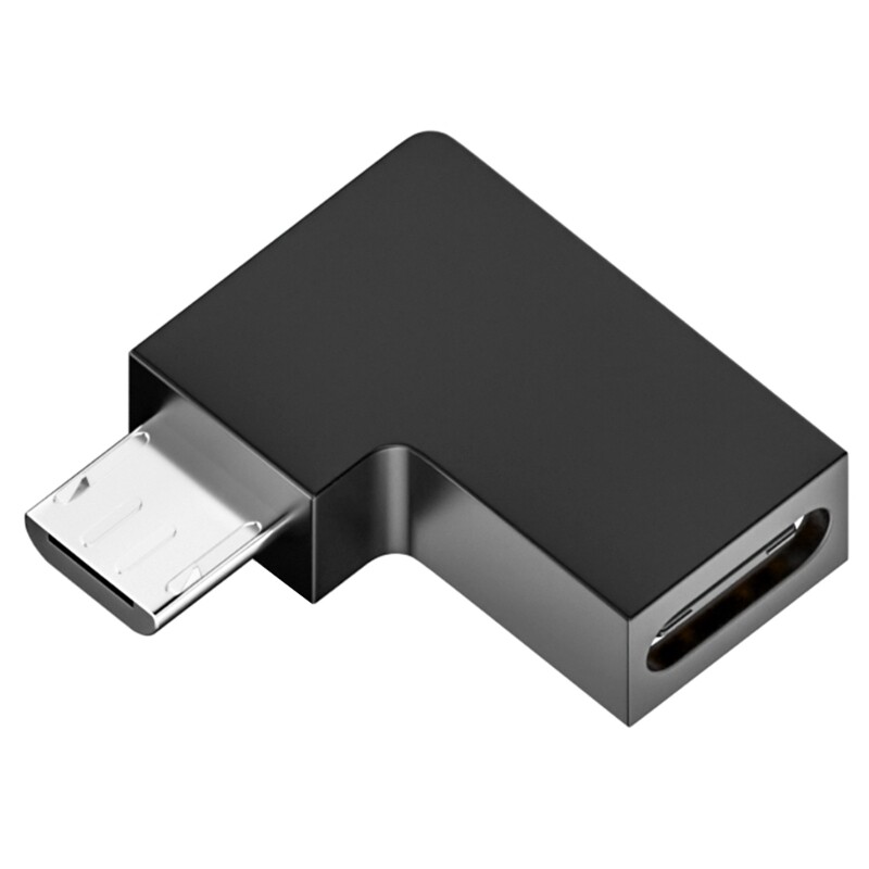 90 Degree Left Right Angled Micro USB Male To Type C Female Adapter Connector