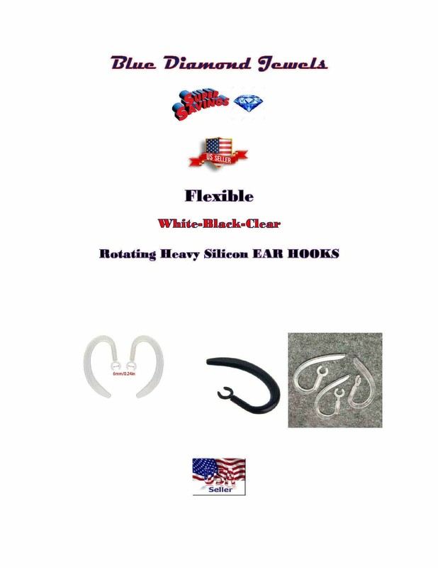 BLUETOOTH Rotating Ear Hooks Replacements 2-Types 2-Colors Light & Heavy Twisty