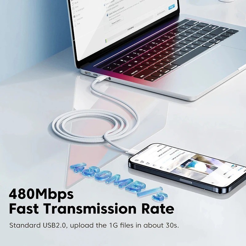 60W USB C to USB C Fast Charging Cable Braided PD Cord for iPhone 15 16 17 gallery