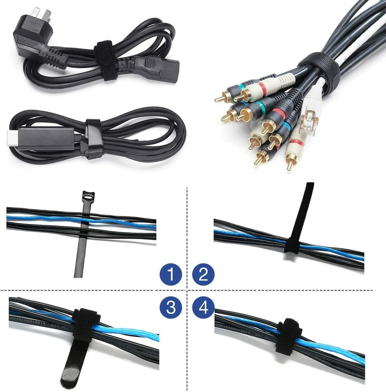 4PCS Management Sleeve with 10PCS Cable Tie, 20 inch Cord Organizer with Zipper gallery