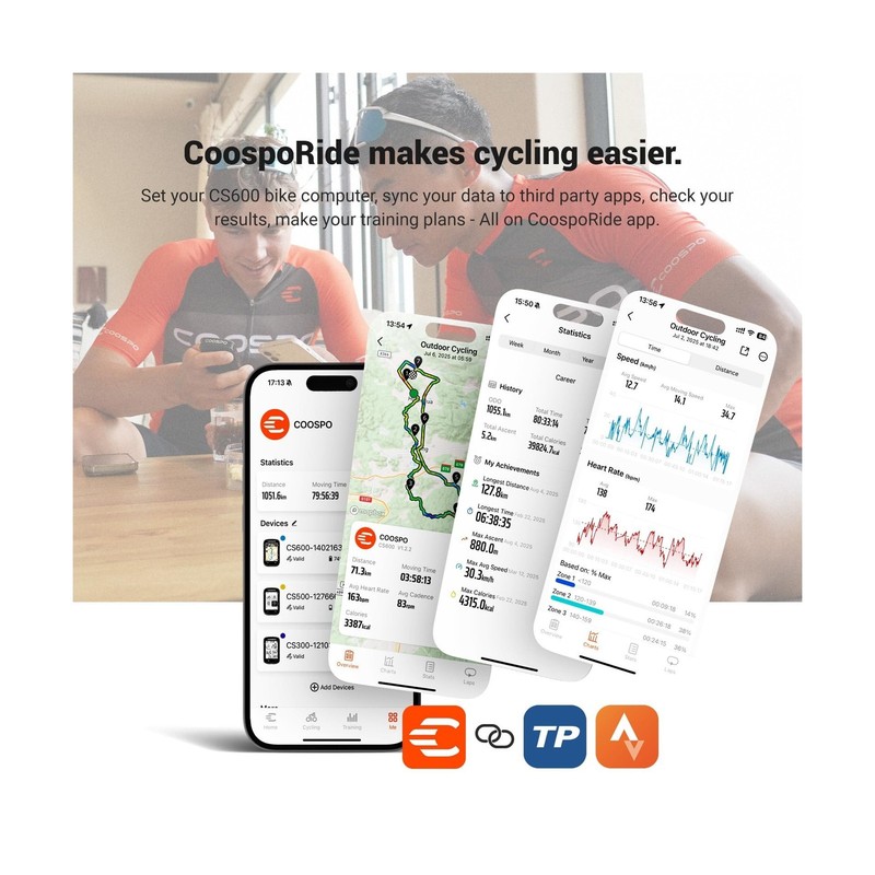 COOSPO Color Touchscreen GPS Bike Computer CS600, Wireless IPX7 Waterproof Cy... gallery