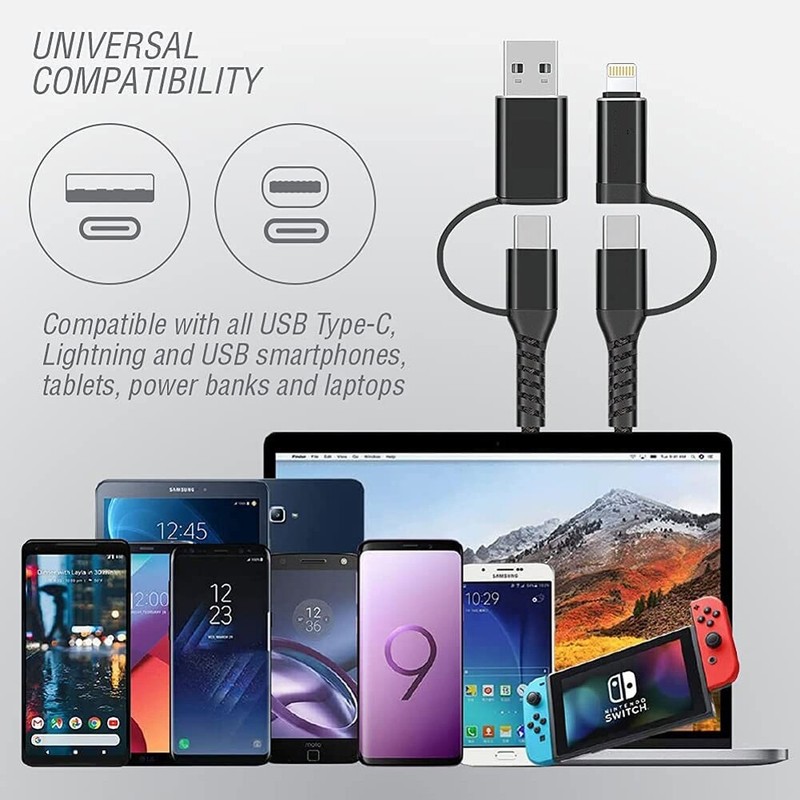For Samsung Galaxy A54 5G/A53 5G/A52 5G - Fast Charger 4-in-1 USB-C Cable Power gallery