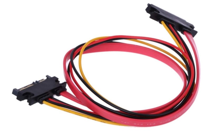 2PCS 50cm SATA 22 Pin Female to SATA(7+15) Pin Male Data Power Combo Extension gallery