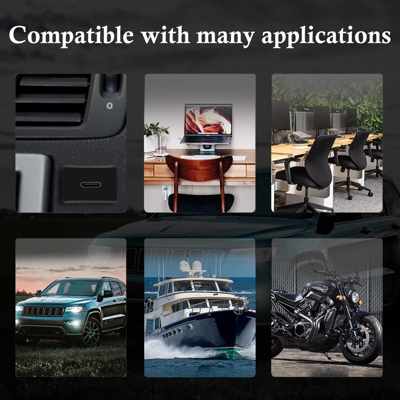 BATIGE Square Type C 3.1 Car Flush Mount Cable USB C 3.1 Panel Mount Male to ... gallery