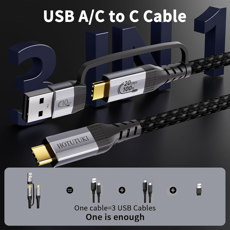 Long USB Cables 2PACK（10FT+10FT） USB a to USB C Cable Multi Functional gallery