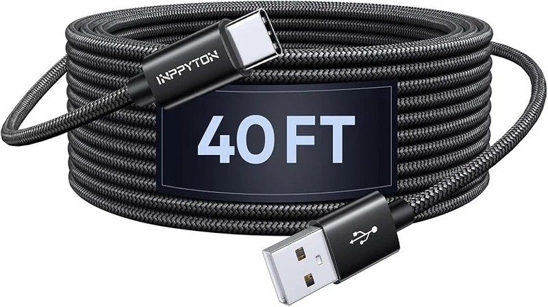 Extra Long USB C Cable 40Ft, 40 Foot USB A 2.0 to USB Type C Charging Cord…