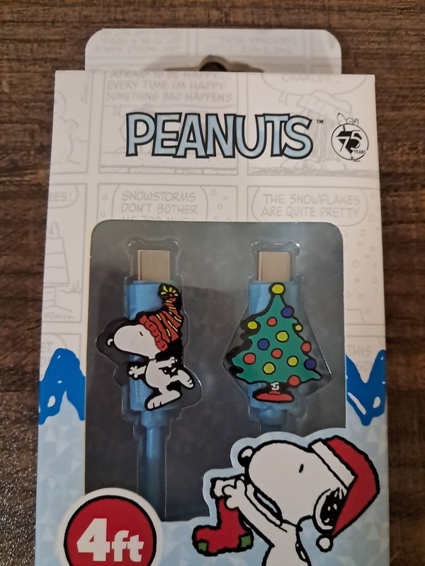 Christmas Peanuts Snoopy USB-C To USB-C Charging Cable 75 Years New gallery