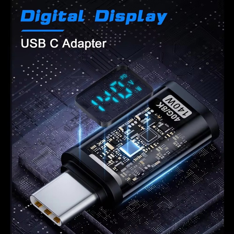 140W 40Gbps 8K USB C Adapter PD3.1 LED Type C Connector for iPhone MacBook gallery