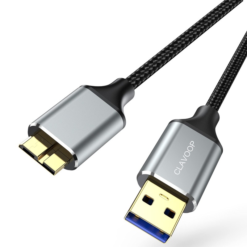 USB 3.0 Micro B Cable 1.5ft – 5Gbps High-Speed USB A to Micro B Hard Drive Cable