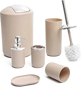 Moss & Stone 6-Piece Bathroom Accessories Set Beige gallery