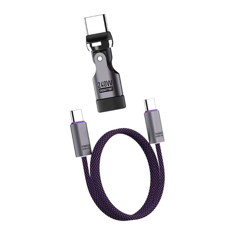 Fast Charging Cable With 360 Degree Rotatable Connector Type C To Type C Cable