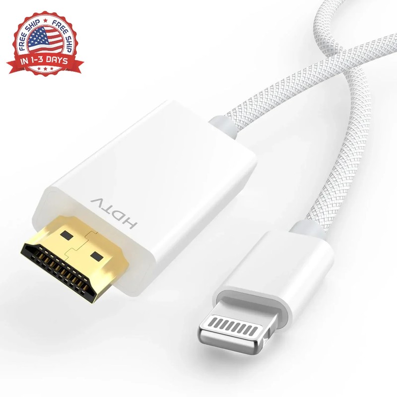 [Apple MFi Certified] Apple Lightning to HDMI Cable Adapter for iPhone to TV, 10