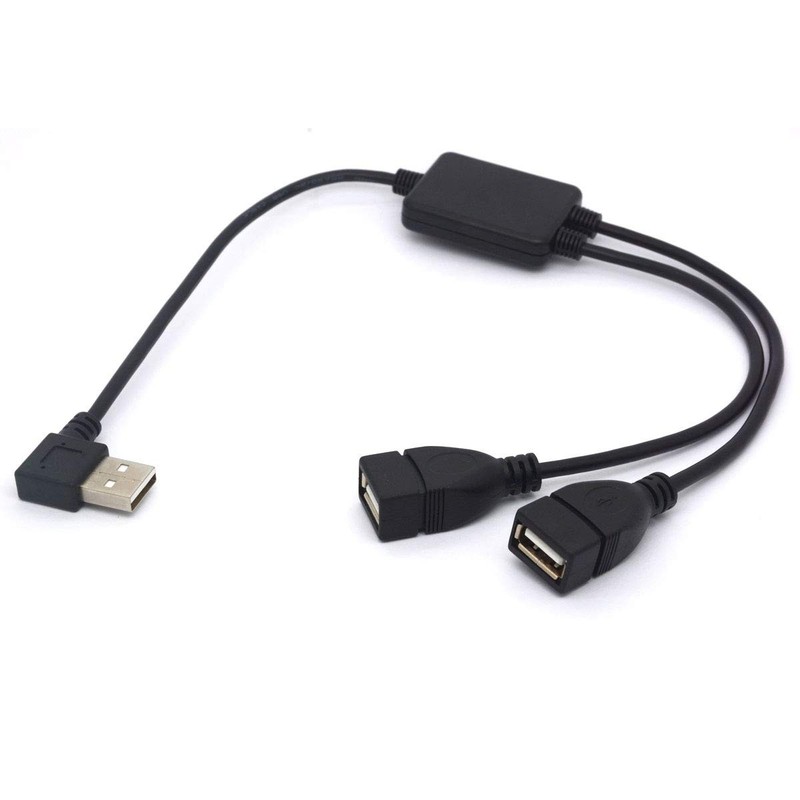 USB Splitter Cable Upgrade Chip Angled USB 2.0 A Male to Dual Female Data Syn... gallery