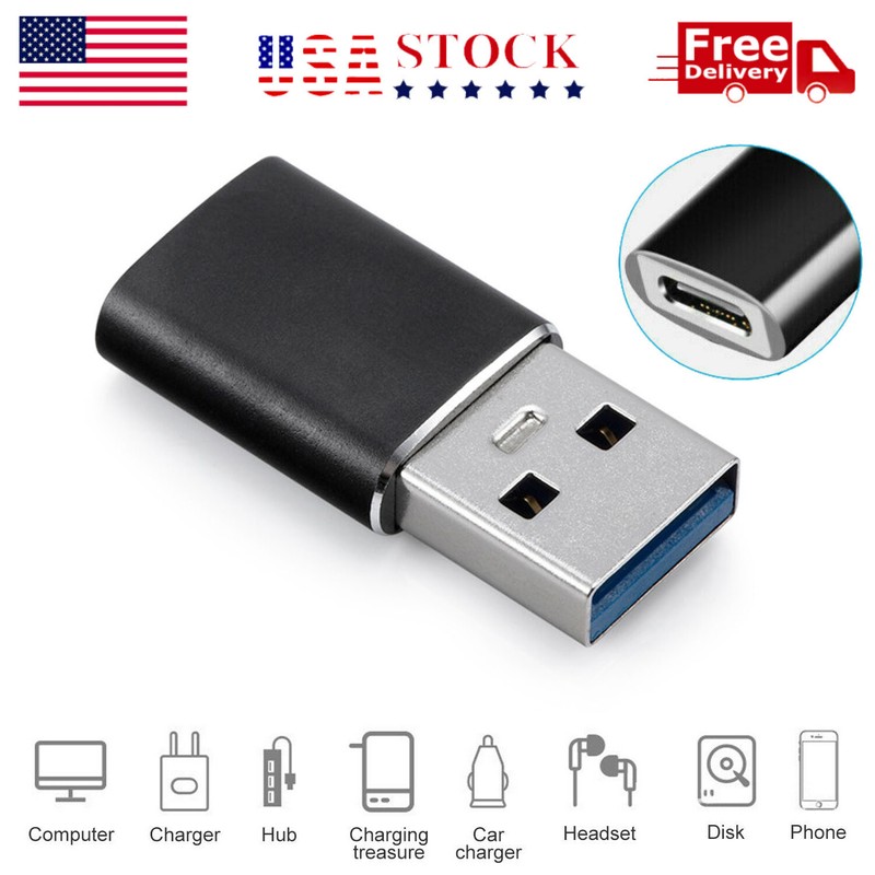 Type-C Female to USB USB-A Male Converter Adapter For iPhone 15, Samsung Phones