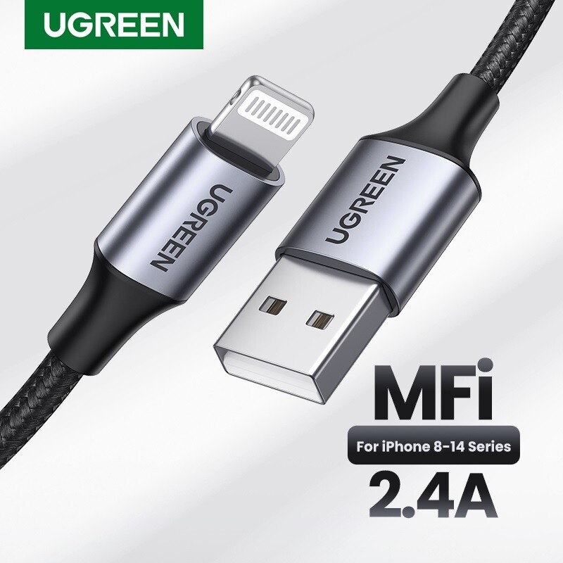 UGREEN MFi-Certified USB Lightning Cable 2.4A Fast Charging For iPhone 14 13 12