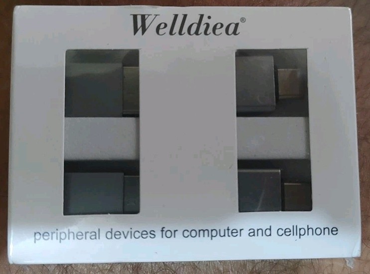 Welldiea USB to USB C Adapter 4-Pack, [2 Type C Female to A Male Charger Convert