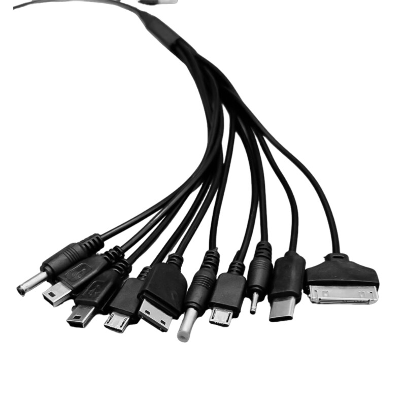 10-Way USB Charging Adapter Cable Spring Coiled Wire Support Quick Data Sync gallery