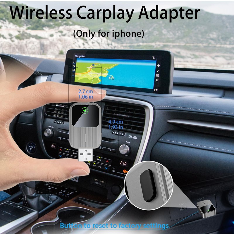 Wireless CarPlay Adapter for iPhone - Wired to Wireless CarPlay,Plug & Play,F... gallery