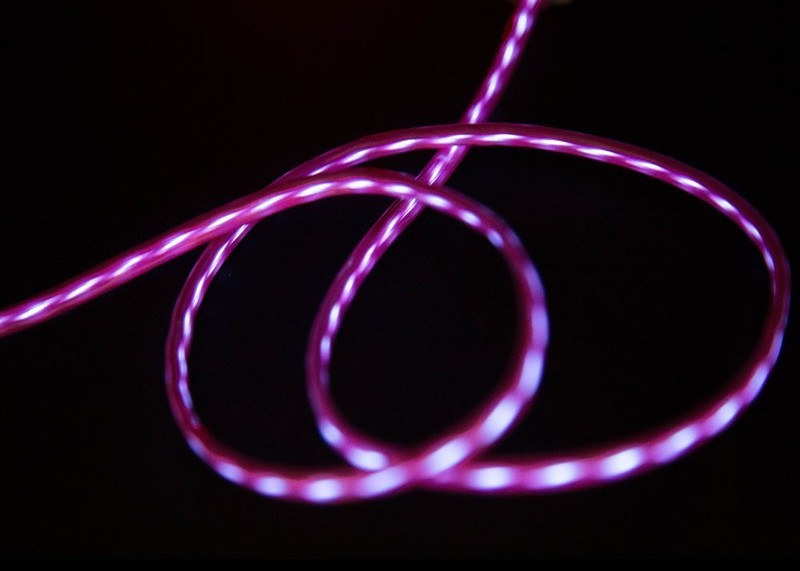 3Ft USB iPhone X/8/7/6s/6 Visible Data Sync Flowing LED Light up Charger Cable gallery