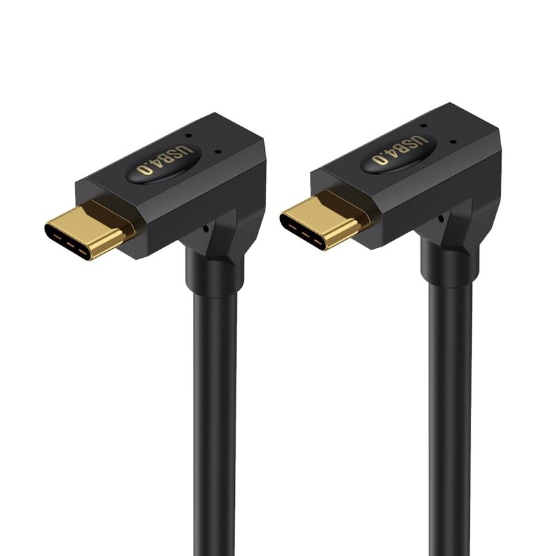 1FT 40Gbps USB 4.0 Type C 240W PD Up Down Angle Male To Angle Male Monitor Cord gallery