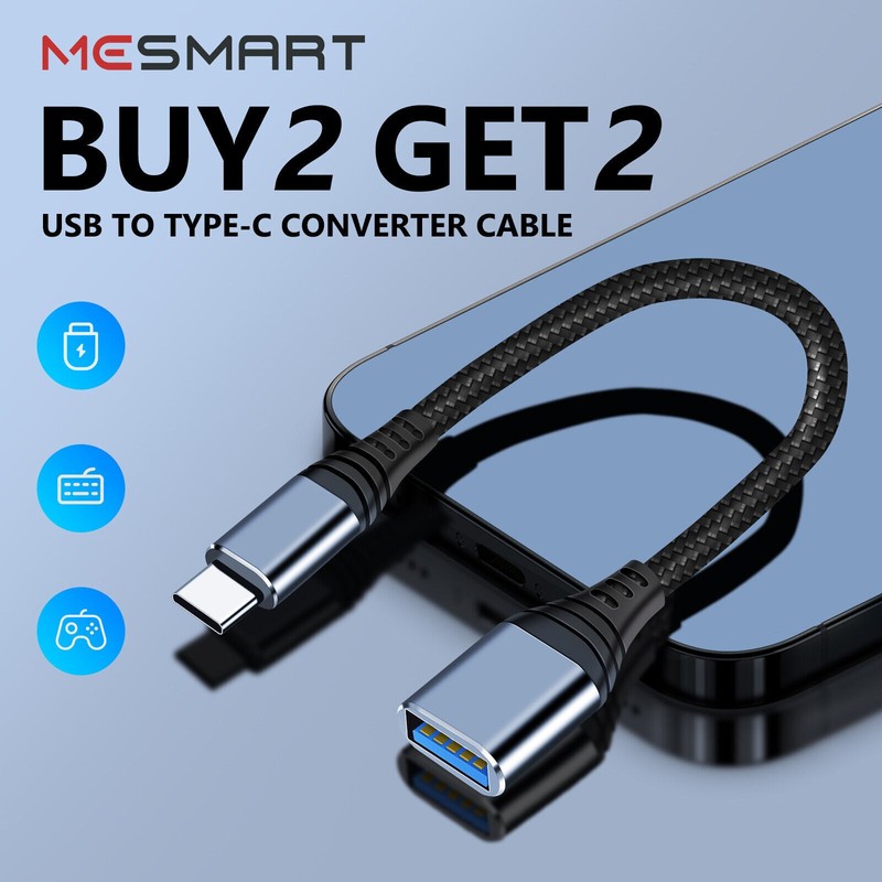 USB-C to USB-A OTG Adapter Converter Cable Cord For Samsung S24 Ultra S23 S22 S9