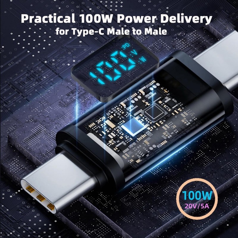 Smart LED Display USB-C USB4 Cable 20Gbps Data 100W Power 8K Video Compatible... gallery