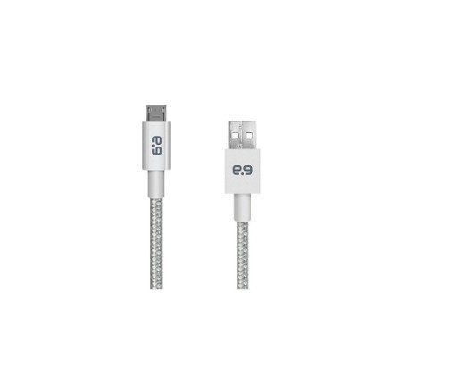 PureGear 9-Inch Braided Charge/Sync Cable Micro USB – Metallic Silver (61323PG)