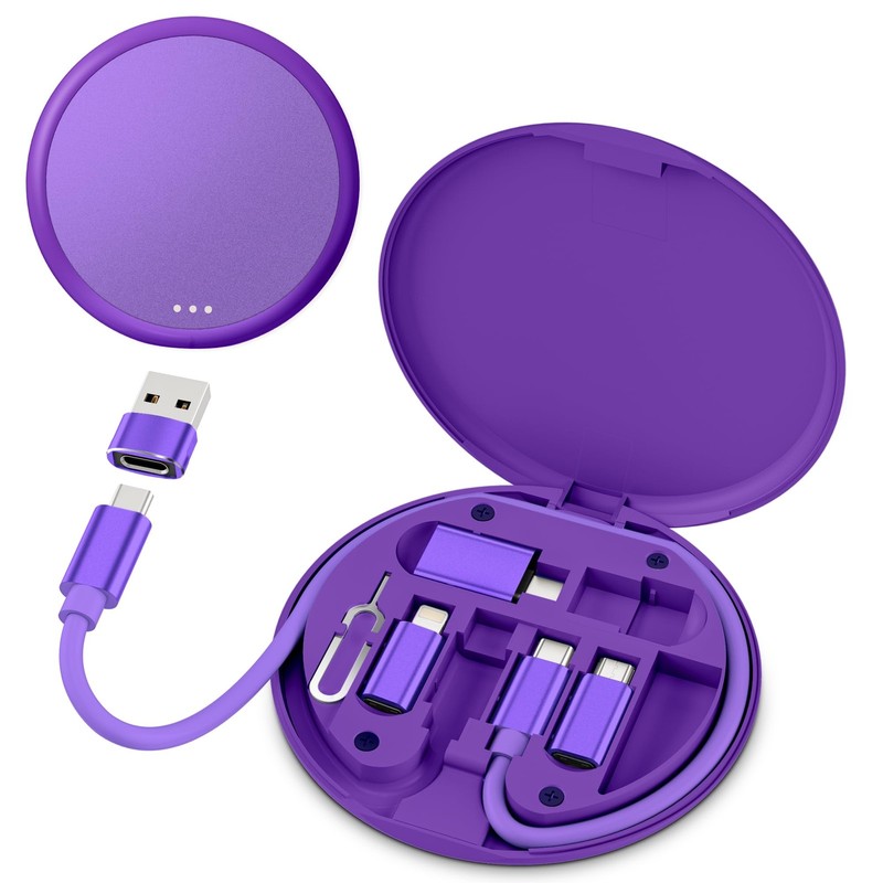 Basesailor Multi USB C Adapter Kit Set with 1FT 100W Charging Purple