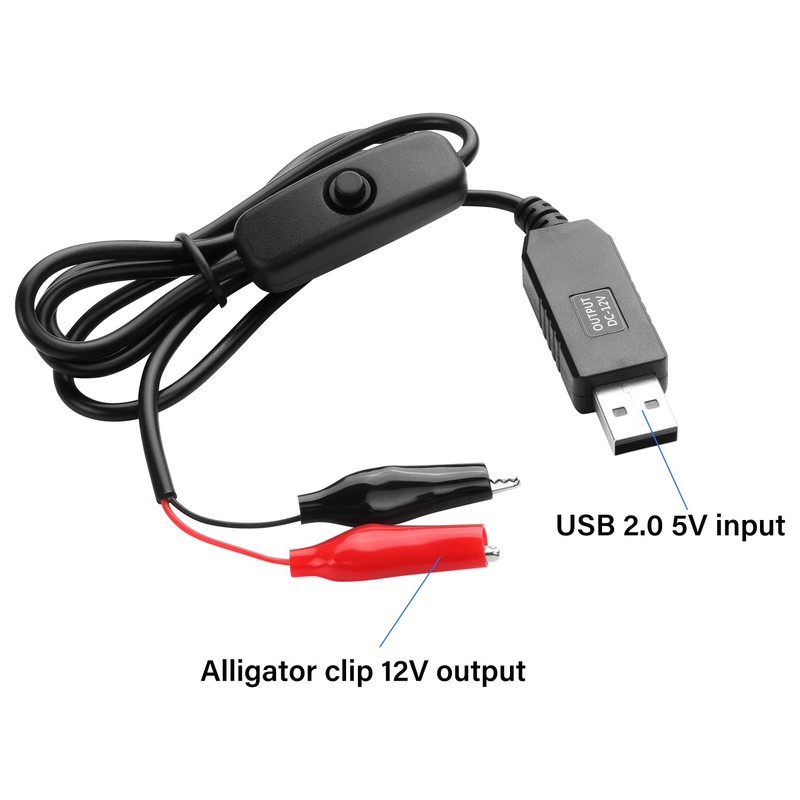 PNGKNYOCN 12V USB to Clip Cord with Power Control Button,USB Male to Alligato... gallery