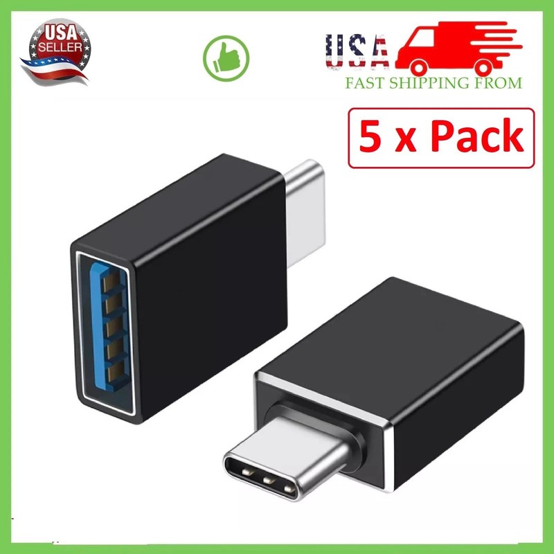 5 x Pack USB-C Type C 3.1 Male to USB 3.0 Type A OTG Converter Adapter Sync Data