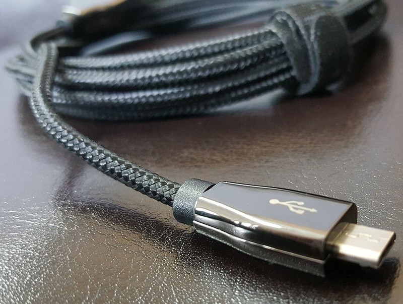 6 Foot Braided Nylon Micro Black Chrome USB Charge/Sync Cable gallery