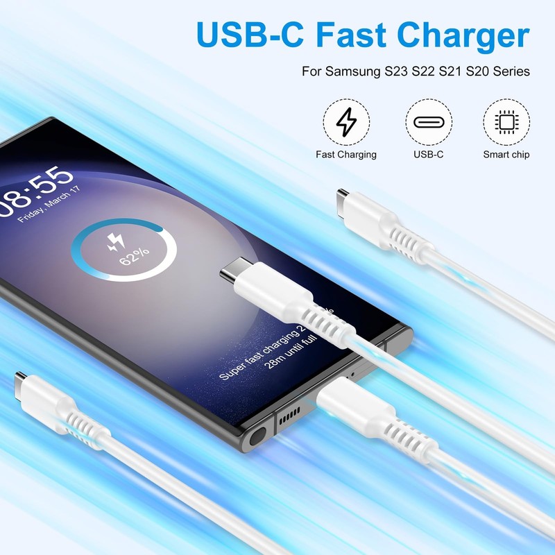 USB Samsung Super Charger 25W Fast Charging Cable for Galaxy A57 A37 A16 5G S... gallery