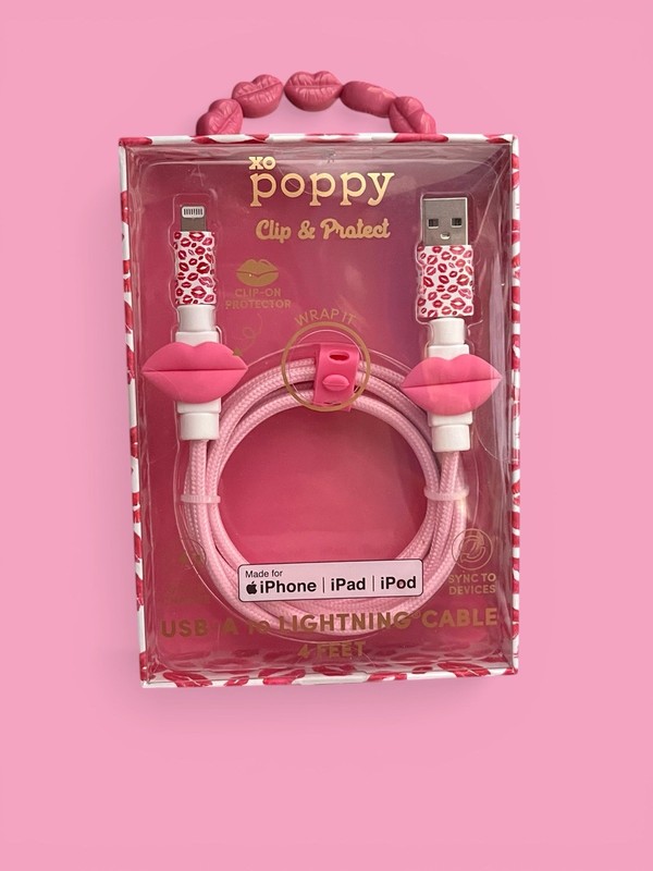 XO Poppy USB-A to MFi certified Lightning Cable 4ft Pink