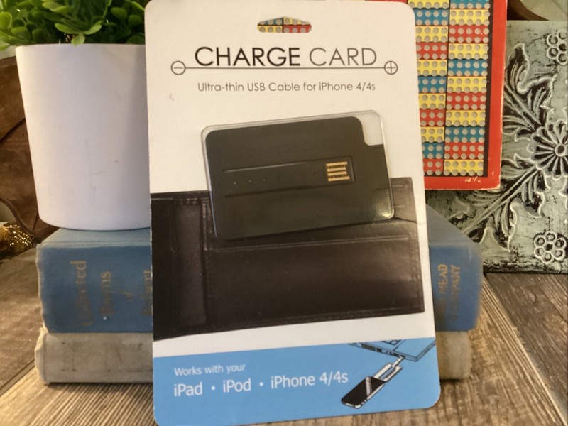 CHARGE CARD Ultra-thin USB Cable for iPhone 4/4S (30 pin Connect) iPod iPad NEW gallery