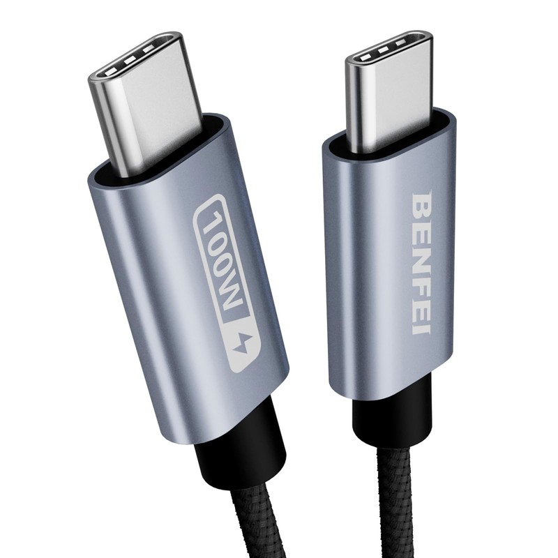 BENFEI 100W Silicone USB C Fast Charging Cable(6.6ft), 6 Feet, Grey