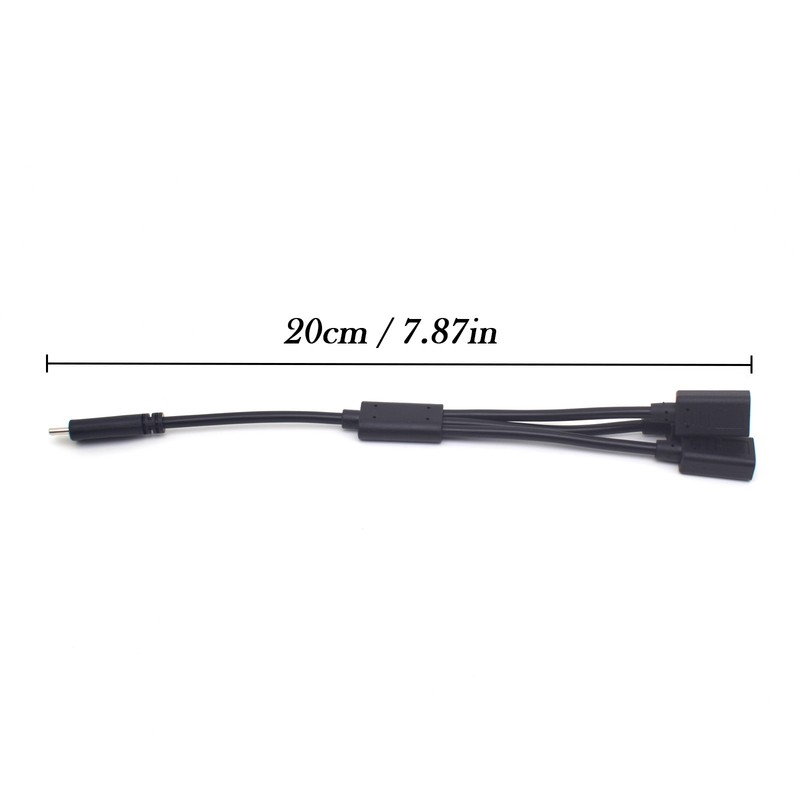 2pcs USB-C to 3-Way USB-C OTG Splitter Cable for Data Transfer & Charging 20cm gallery