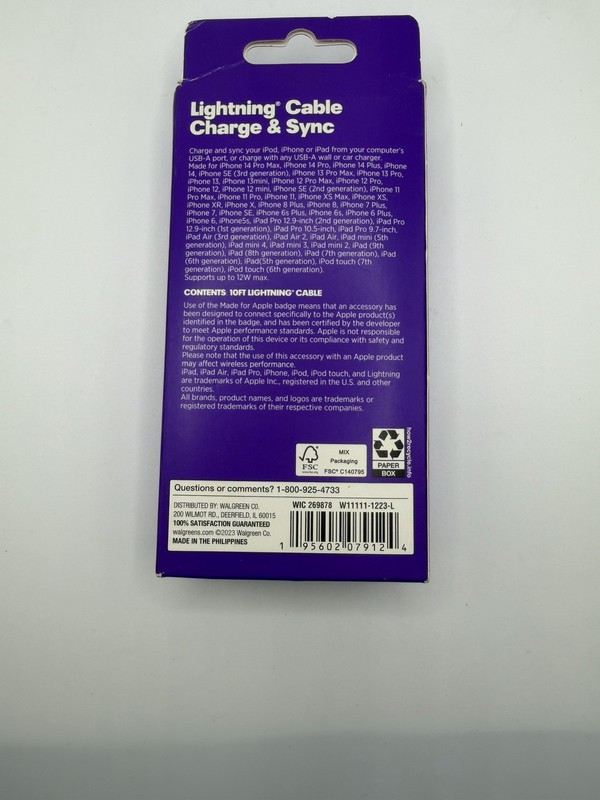 USB Cable, Lighting charger Infinitive 10ft new Factory Sealed gallery