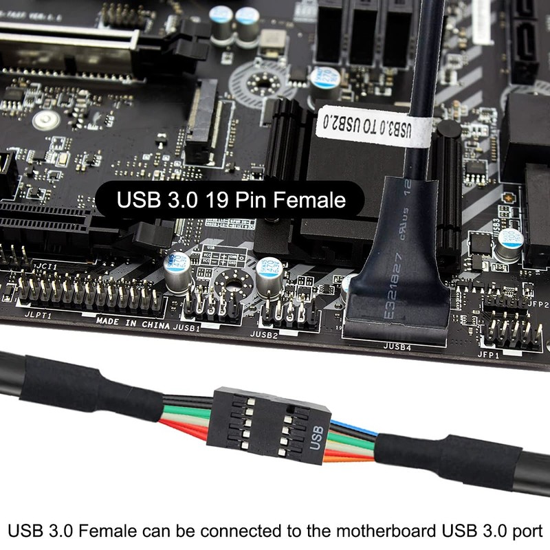 9 Pin USB Header 1 to 4 Female Extension Splitter, USB 2.0 Splitter Cable Con... gallery