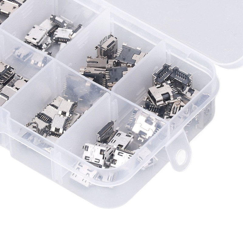 100Pcs Micro MINI USB Female Plug Connector USB Jack Connector for Household App gallery