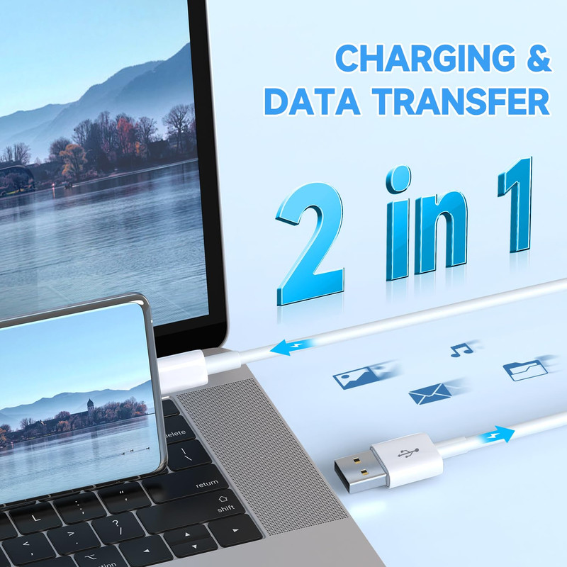 2 Pack 10Ft/3M Long USB C Cable, Durable USB a to USB C Charging and Data Sync C gallery