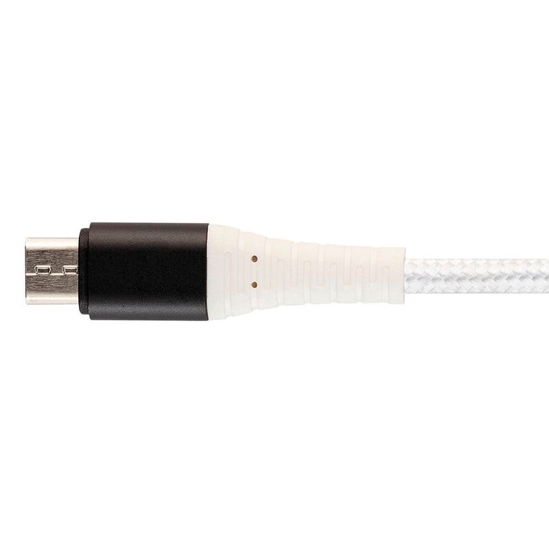 6FT USB Micro B to Type A Sync Data Charge Cable Reinforced Braided Cord White gallery