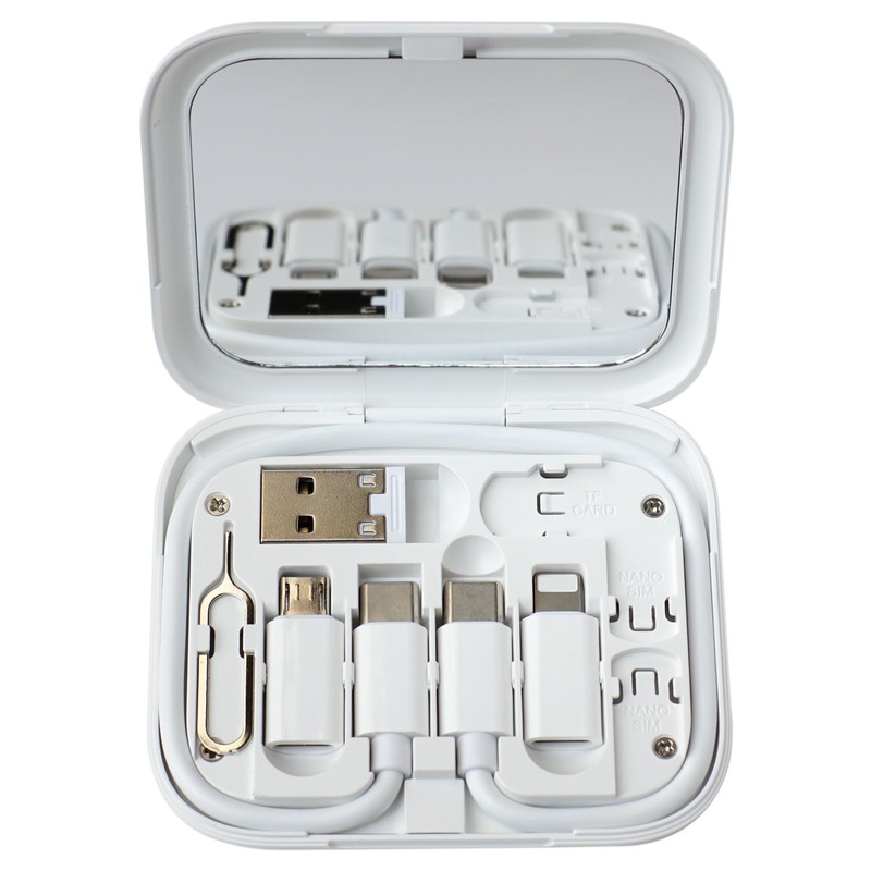 USB C To C Charging Data Transfer Cable Adapters Pocket Box Mirror White