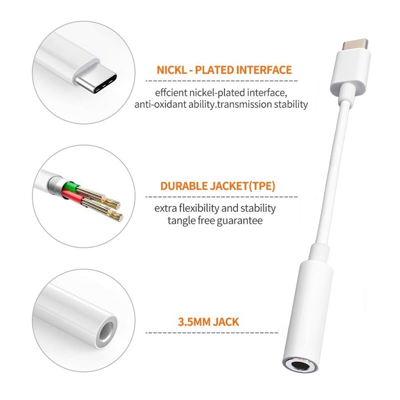 for Samsung S10 plus S10e Most Android Type-C to 3.5 mm Stereo Headset Adaptor gallery