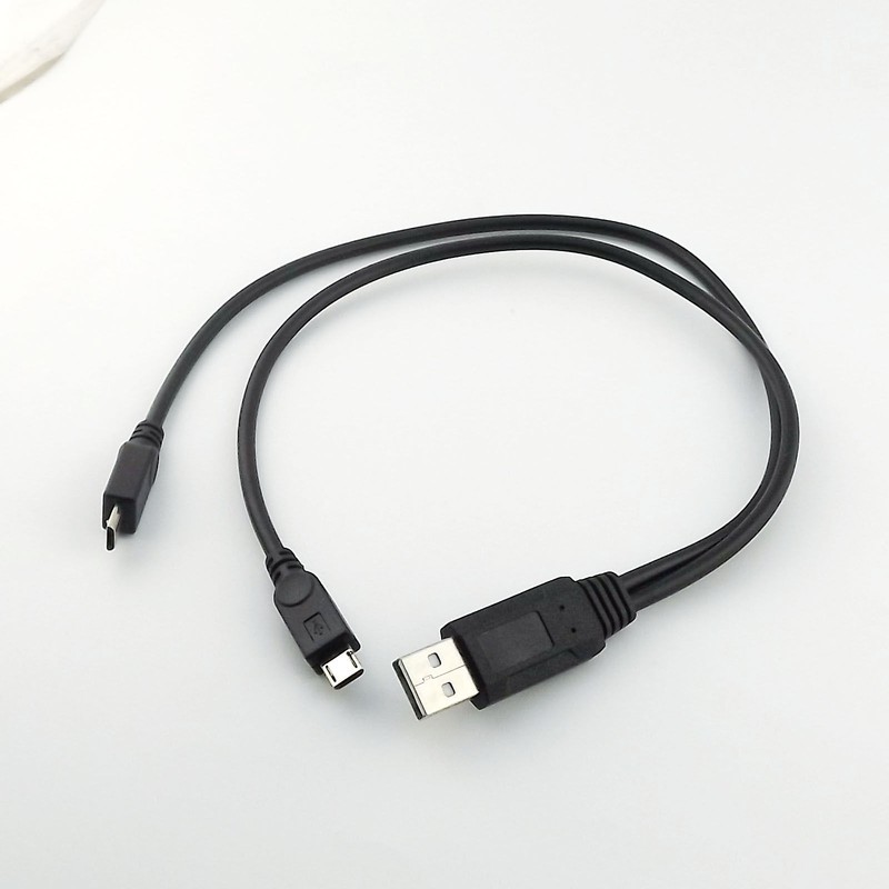 USB 2.0 A Male Plug to Dual Micro USB Male Y Splitter Data Charge Adapter Cable gallery