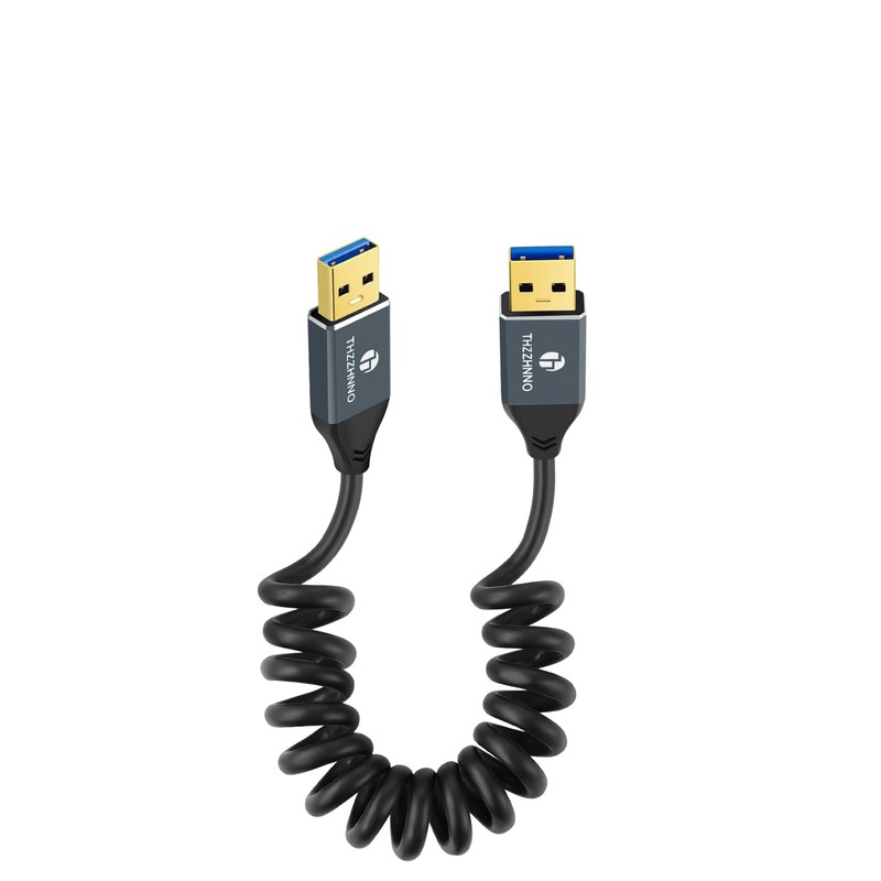 0.753.3FT Coiled USB Type A Cable 5Gbps Retractable Data Transfer Cord gallery