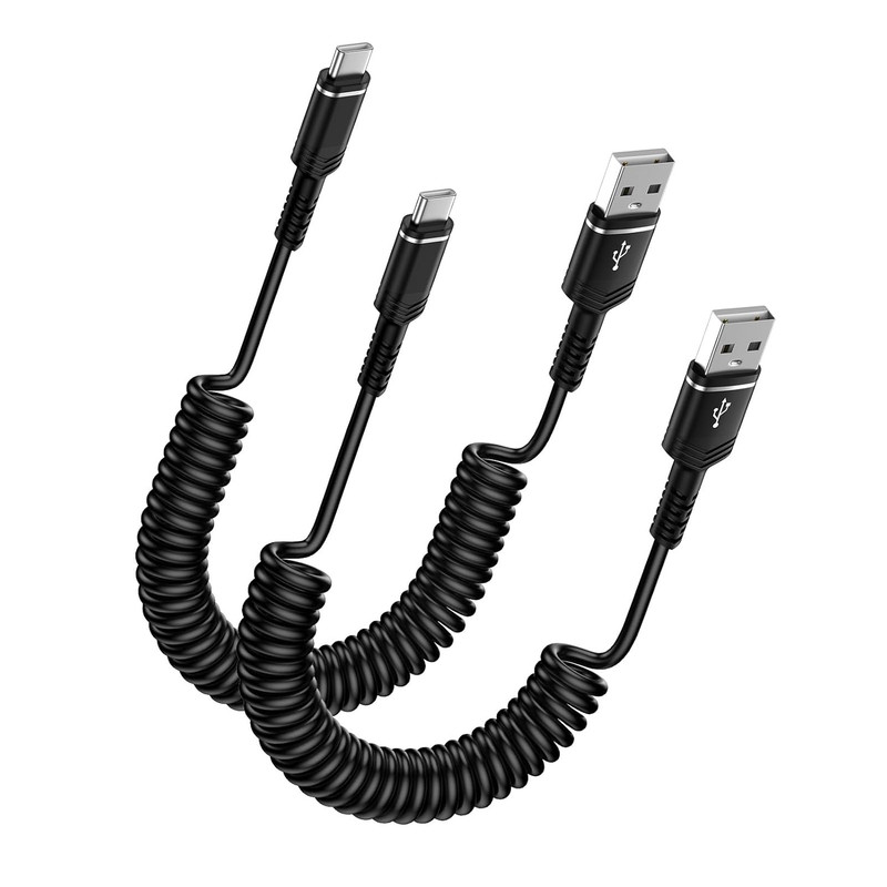 Retractable Iphone 17E Car Charger USB C Coiled Cord Car Carplay Charger Cable f