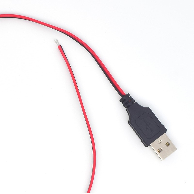 2 PCS 3.3 ft USB 2.0 Male Plug 2-Pin Bare Wire Pigtail Open End Cable gallery
