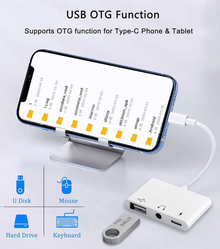 USB C to USB Adapter, 3 in 1 AUX to USB C Adapter with 3.5Mm Headphone Jack +…