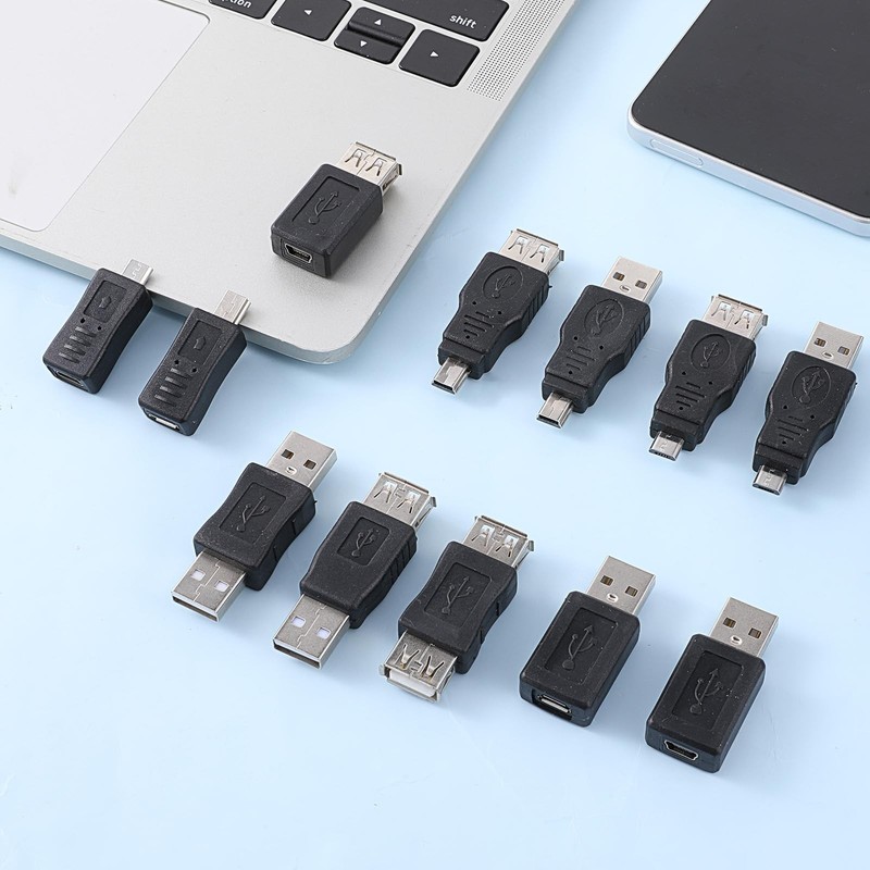 12 PCS USB 2.0 Adapter Kit OTG Male To Female MicroUSB Converter Computer gallery